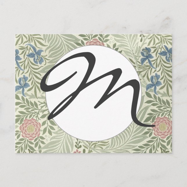 Carte Postale Papier peint floral de William Morris Larkspur (Devant)