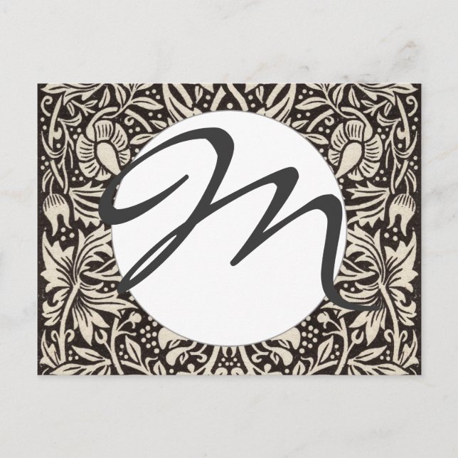 Carte Postale Papier peint floral Narcisse William Morris (Devant)