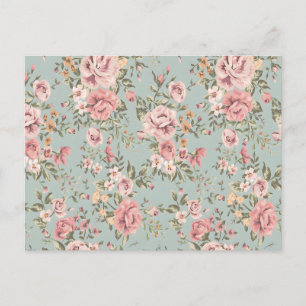 Carte Postale Papier peint floral vintage