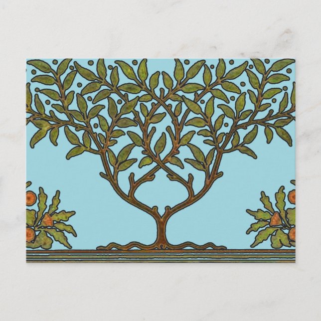 Carte Postale Papier peint frise d'arbre de William Morris (Devant)