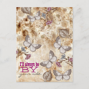 Carte Postale Papier peint papillons vintages