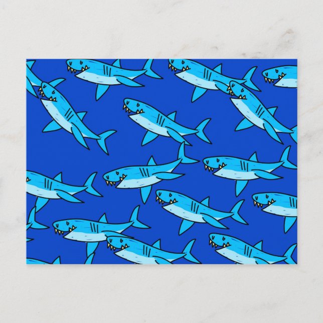 Carte Postale Papier peint requin (Devant)