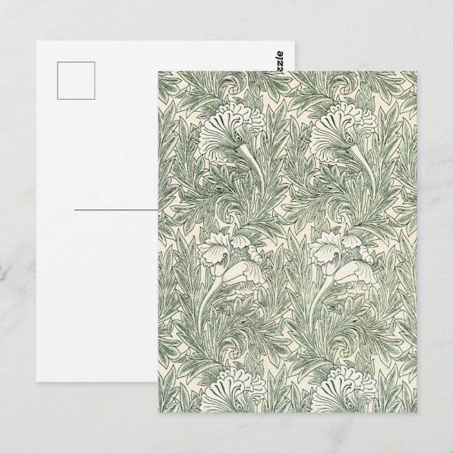 Carte Postale Papier peint Tulipe de William Morris Classique Ve (Devant / Derrière)