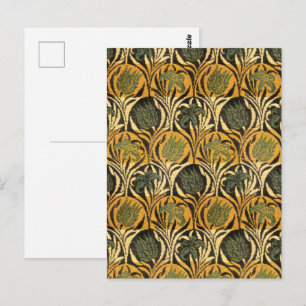 Carte Postale Papier Peint Vintage Tulipe Lily Or William Morris