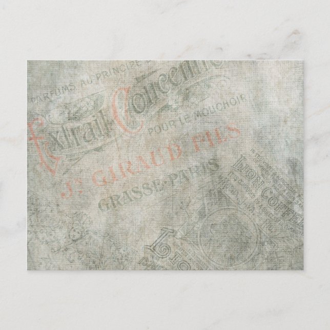 Carte Postale Papier Vintage défraîchi Collage publicitaire pari (Devant)