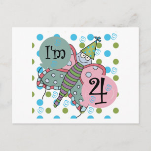 Carte Postale Papillon 4e anniversaire Tshirts et cadeaux