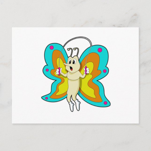 Carte Postale Papillon à la corde à sauter Fitness (Devant)