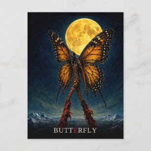 Carte Postale Papillon à pattes lumineuses gothique Surréaliste