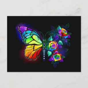 Carte Postale Papillon arc-en-ciel