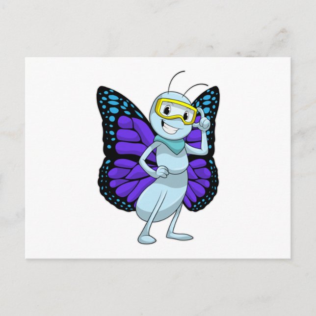 Carte Postale Papillon aux lunettes (Devant)