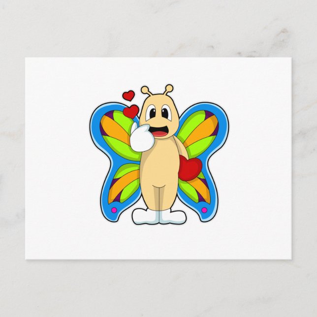 Carte Postale Papillon avec Cœur (Devant)