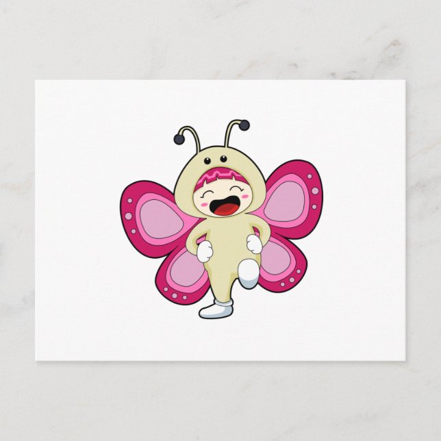 Carte Postale Papillon avec costume (Devant)