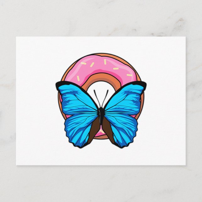 Carte Postale Papillon avec Donut (Devant)