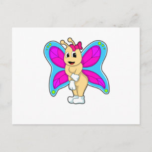Carte Postale Papillon avec ruban