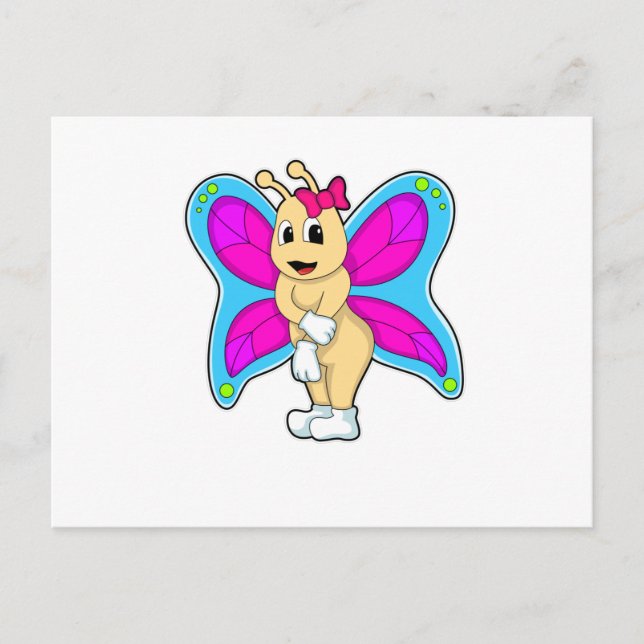 Carte Postale Papillon avec ruban (Devant)