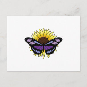 Carte Postale Papillon avec Tournesol