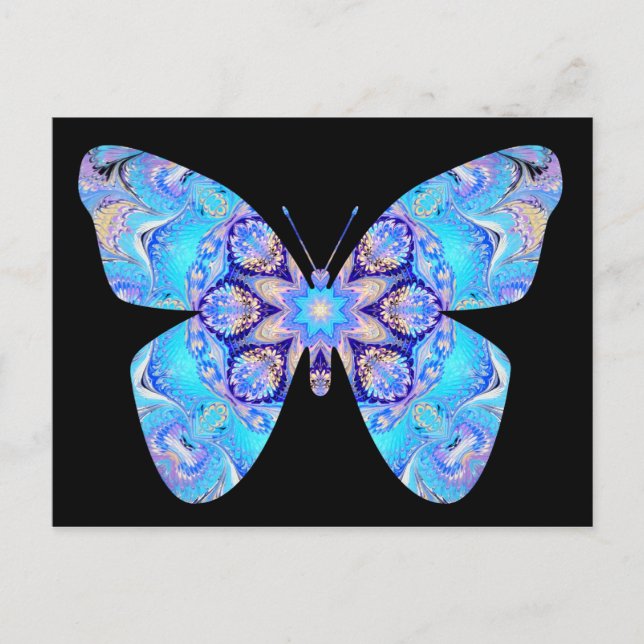 Carte postale Papillon bleu (Devant)
