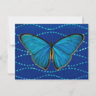 Carte postale Papillon bleu de style vintage