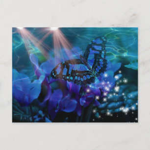 Carte Postale Papillon bleu magique