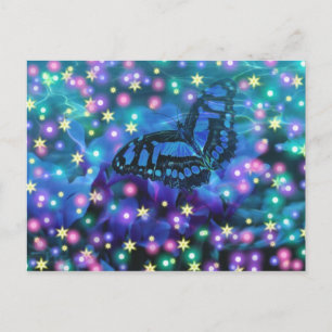 Carte Postale Papillon bleu magique