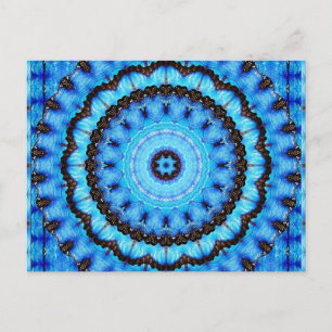 Carte Postale Papillon bleu Mandala