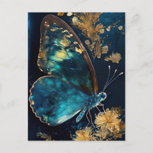 Carte postale Papillon bleu Moth