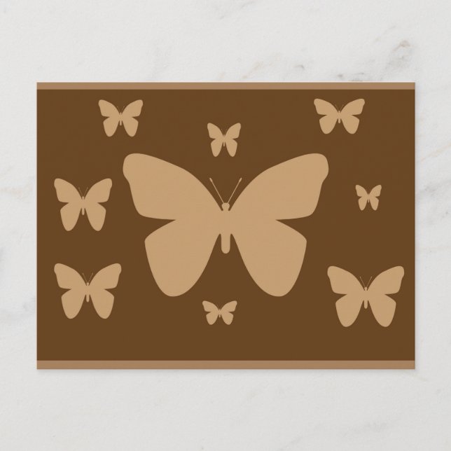 Carte postale Papillon Brown et beige (Devant)