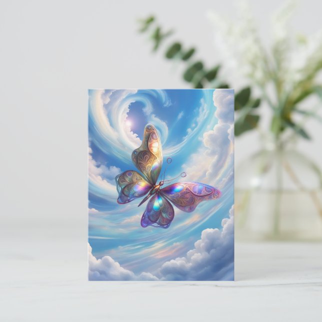 Carte Postale Papillon Dans Les Nuages (Debout devant)