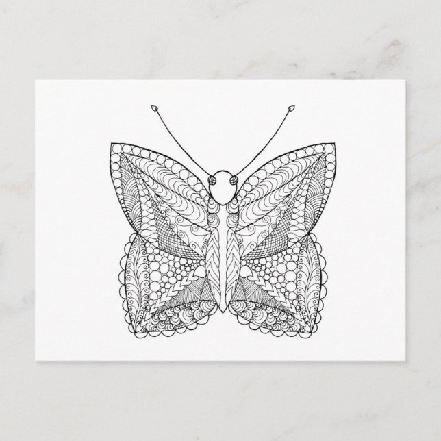 Carte Postale Papillon de conception tropicale inspiré (Devant)