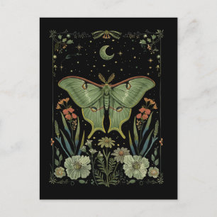 Carte Postale Papillon de lune Art gothique aquarelle