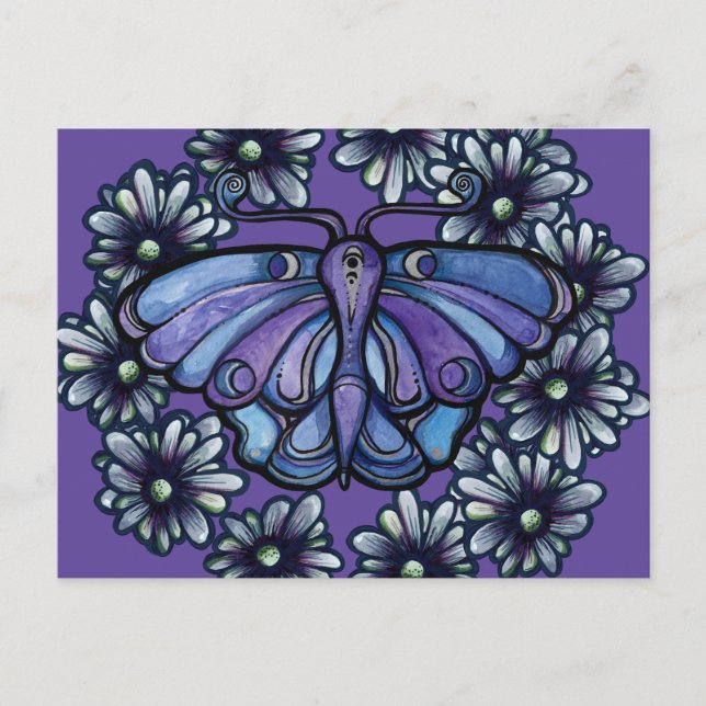 Carte Postale Papillon de lune pourpre MoonChild Moths de lune   (Devant)