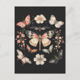 Carte Postale Papillon de monarque du Cottagecore du Boho