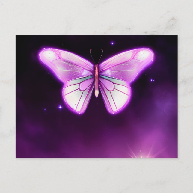 Carte Postale Papillon de nuit rose (Devant)