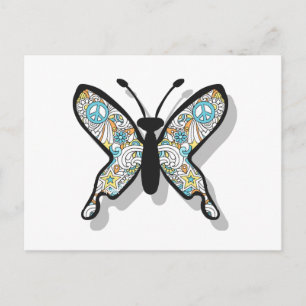 Carte Postale Papillon de signe de paix