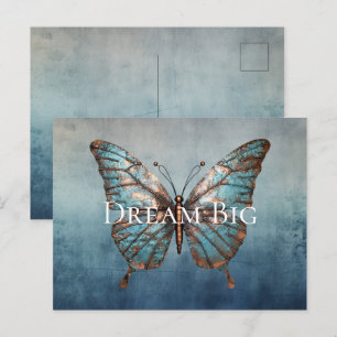 Carte Postale Papillon de texture gris bleu