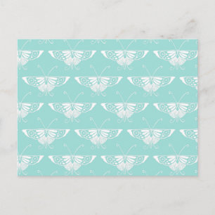 Carte Postale Papillon Deco stylisé - bleu glace