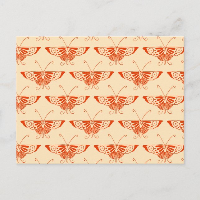 Carte Postale Papillon déco stylisé - mandarin orange (Devant)