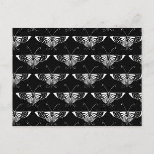 Carte Postale Papillon déco stylisé - noir et blanc