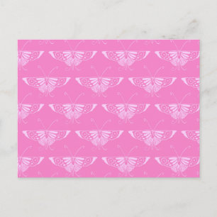 Carte Postale Papillon déco stylisé - orchidée rose