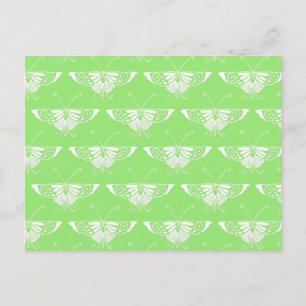 Carte Postale Papillon déco stylisé - vert citron
