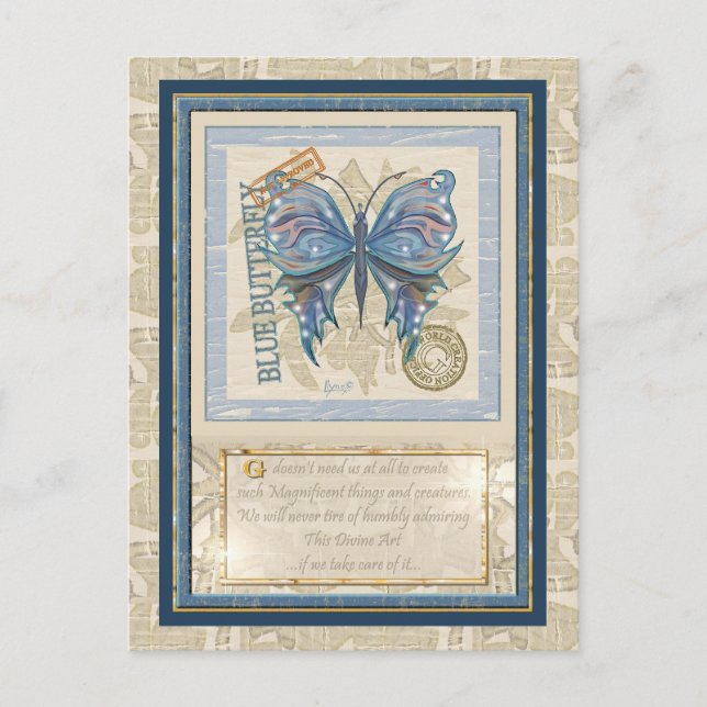 Carte Postale Papillon du bureau de création G (Devant)
