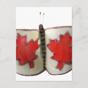Carte Postale Papillon du drapeau canadien "Monarque feuille d'é