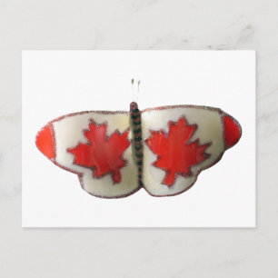 Carte Postale Papillon du drapeau canadien "Monarque feuille d'é