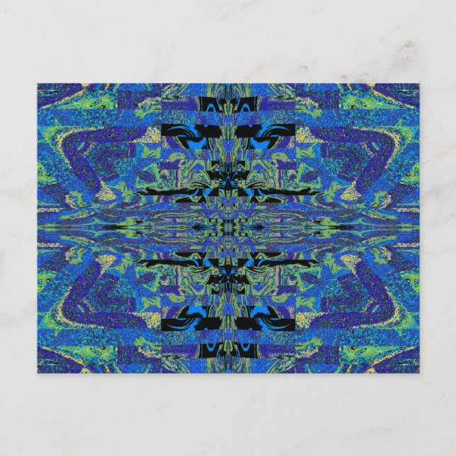 Carte Postale Papillon Du Vert Et Du Bleu (Devant)