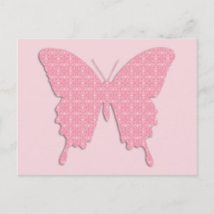 Carte Postale Papillon en impression papier peint - rose clair