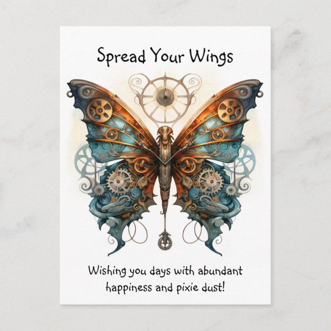 Carte Postale Papillon Étalez vos ailes bonne chance (Devant)