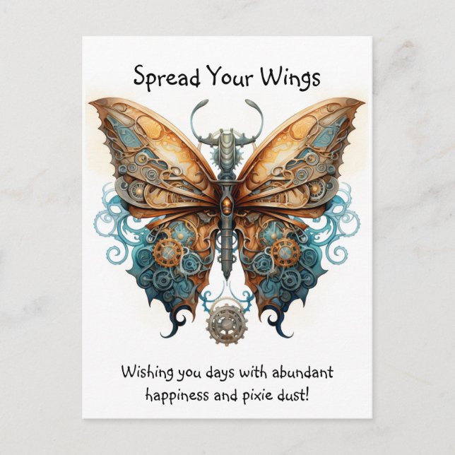 Carte Postale Papillon Étalez vos ailes bonne chance (Devant)
