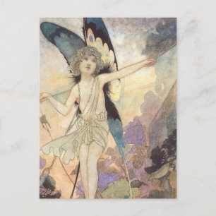 Carte Postale Papillon féerique victorien vintage par Robinson