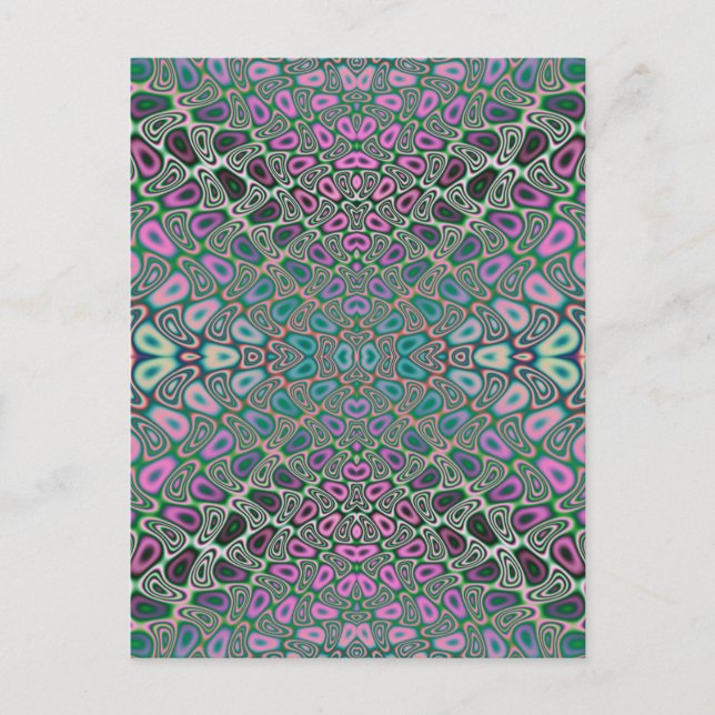 Carte Postale Papillon Hologramme multicolore Fractal Abstrait (Devant)