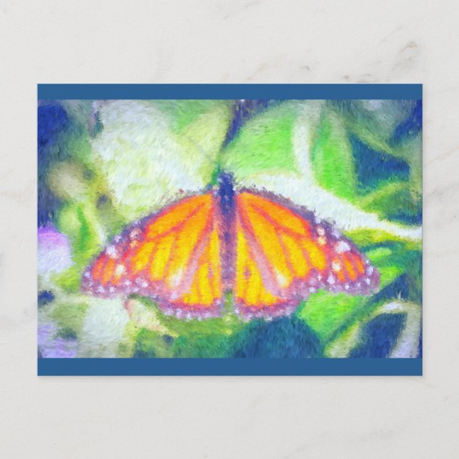 Carte Postale Papillon impressionniste (Devant)